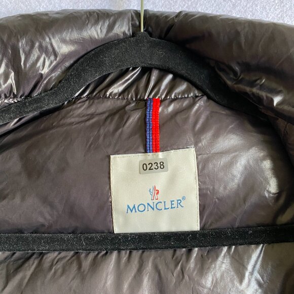 Moncler Maya Puffer Jacket Men's 5 Black Shiny Glossy Down Coat - Picture 11 of 16